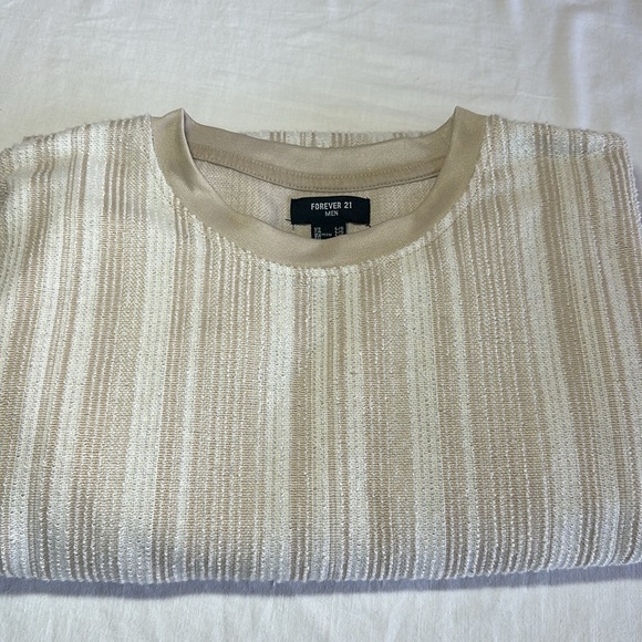 Forever 21 Other - ⭐️ Forever 21 - Beige Striped Mens Tee Size large